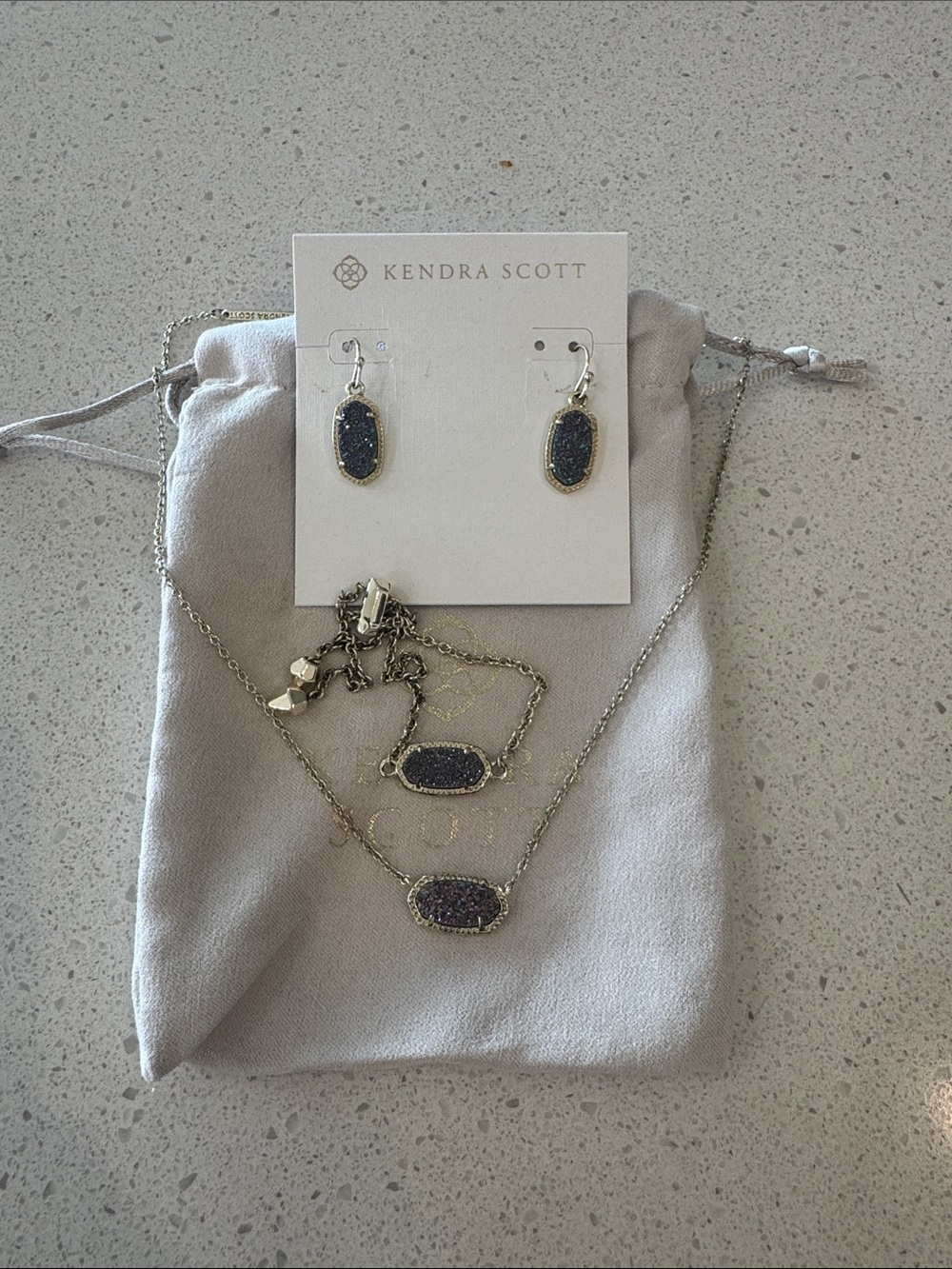 Kendra Scott Elisa Gold Pendant Necklace in Drusy - Multi Drusy